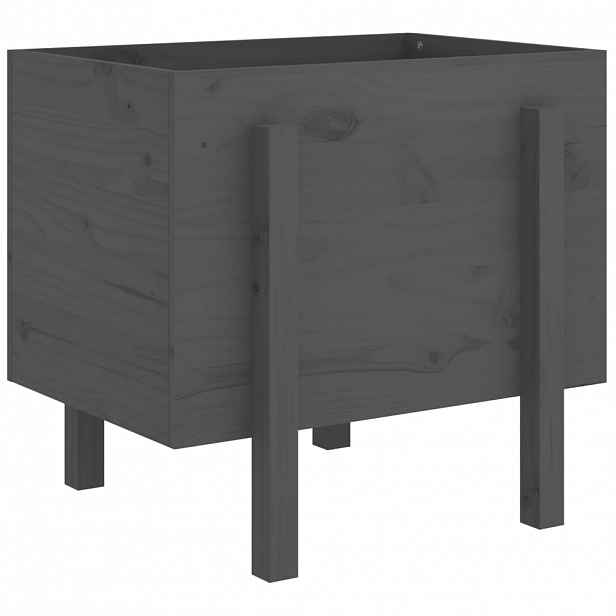 vidaXL Zahradní truhlík šedý 62 x 50 x 57 cm masivní borové dřevo