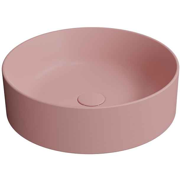 GSI KUBE X keramické umyvadlo na desku, průměr 45cm, blush mat