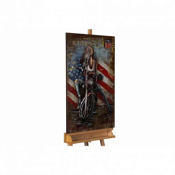 KUNSTLOFT KOVOVÝ OBRAZ AMERICKÁ DÍVKA, 60/90 CM