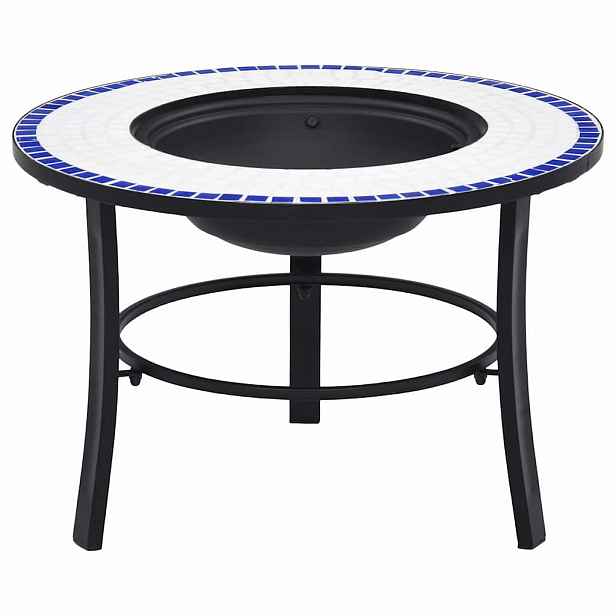 vidaXL Mozaikové ohniště modré a bílé 68 cm keramika