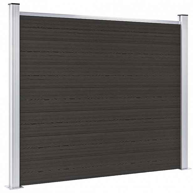 vidaXL Plotový dílec WPC 180 x 146 cm černý