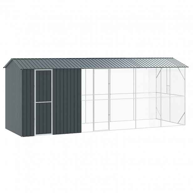 vidaXL Ptačí klec Antracit 645 x 208 x 247 cm Pozinkovaná ocel