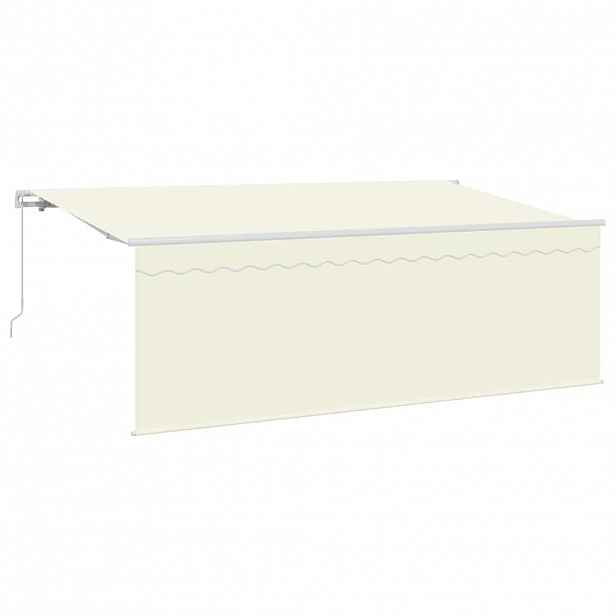 vidaXL Stahovací markýza Krémová 400 x 200 cm Polyester a hliník