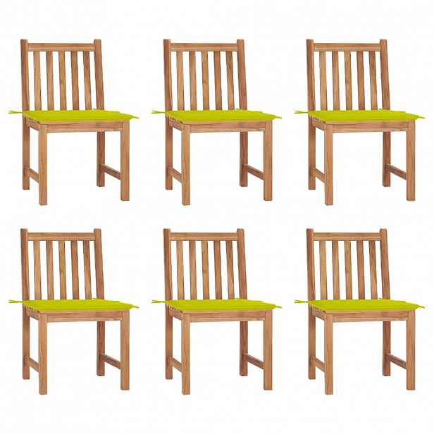 vidaXL Zahradní židle 6 ks s poduškami masivní teak