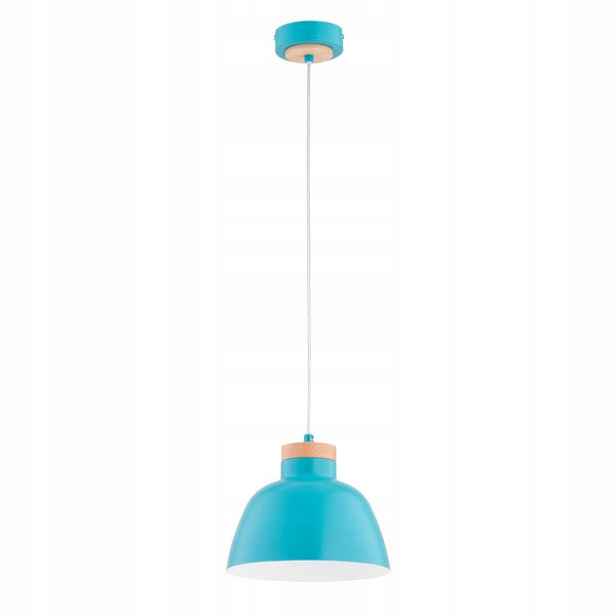 Alfa Lorien závěsná lampa skandinávská modrá dřevěná E27 23 cm