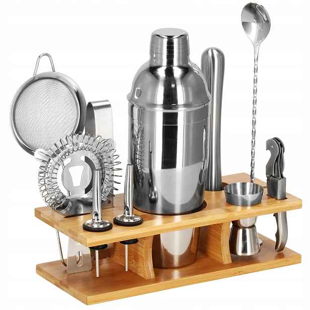 Barmanský Set 11 ks Na Koktejly A Nápoje Shaker 750 ml Profesionální Stojan