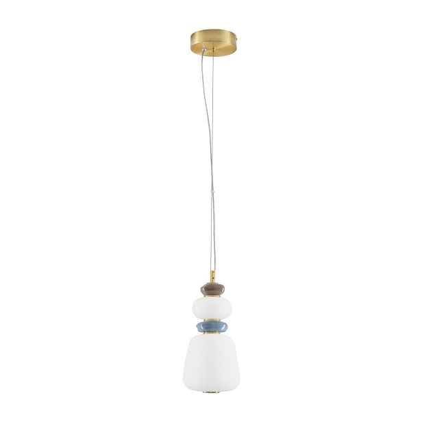 Bílé/ve zlaté barvě kovové LED stmívatelné závěsné svítidlo s porcelánovým stínidlem/se skleněným stínidlem ø 17 cm Palo – Nova Luce