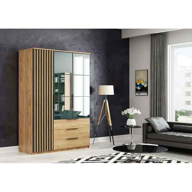 Casarredo Šatní skříň VARGA 150 dub kraft/černá