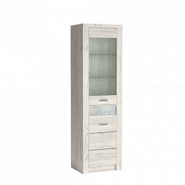MASSENO VITRÍNA ZERI 56/192/42 cm Bílý dub
