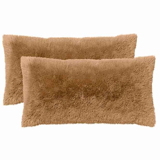 vidaXL Povlak na polštář 2 pcs HEERLEN Taupe 40 x 70 cm PV fleece