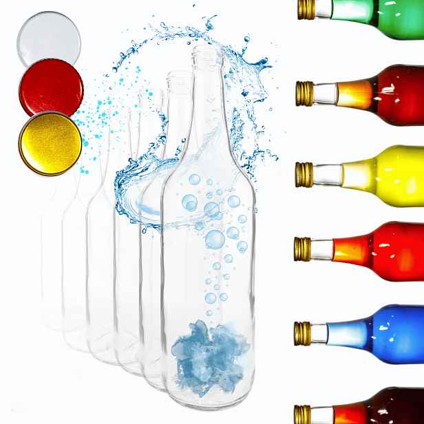 Lahvičky 700 ml na džus, tinkturu, sirup, tradiční ocet, fi28 30 ks, šroubovací uzávěry