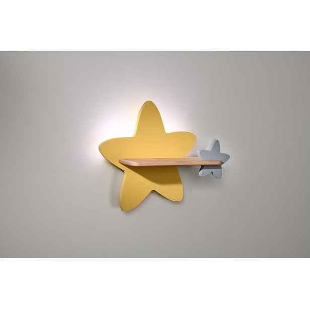 LED 5W nástěnná lampa pro děti žlutošedá hvězda Hvězda