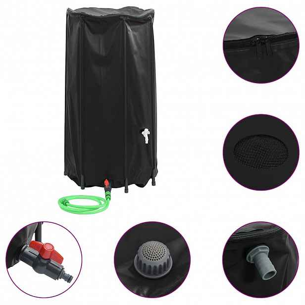 vidaXL Nádrž na vodu s kohoutkem skládací 250 l PVC