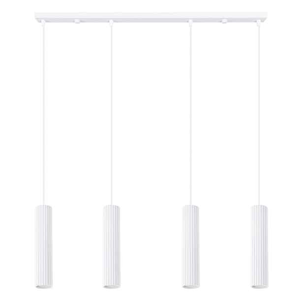 Závěsná lampa Karbon bílá Velké osvětlení nad stůl Lišta 4 tuby Sollux
