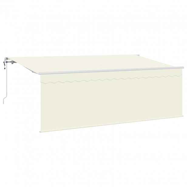 vidaXL Stahovací markýza Krémová 400 x 200 cm Polyester a hliník