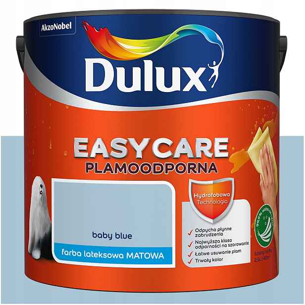 Barva na stěny stropů odolná proti skvrnám Dulux Easycare Baby Blue 5L