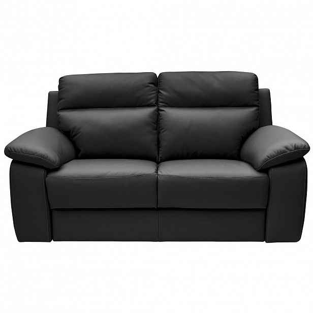Celina Home DVOUMÍSTNÁ POHOVKA, černá, pravá kůže