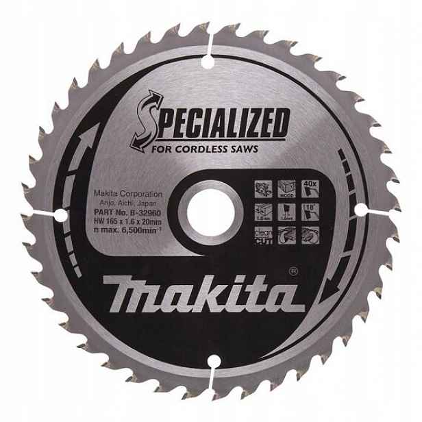 Makita B-32960 pilový kotouč 165mm*1,6mm*20mm 40WZ (old=B-09248)