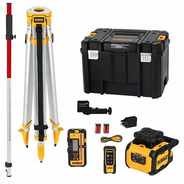 rotační laser s červeným paprskem, Usb-c, 40 m, DeWalt [DCLE15211RL-QW]