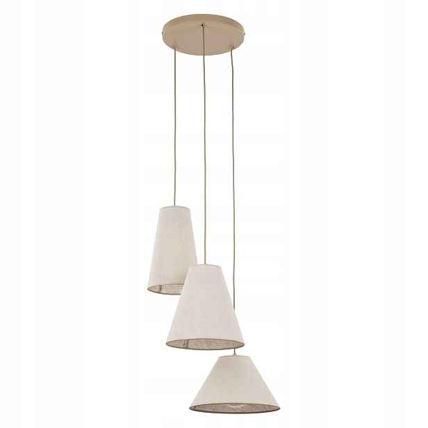 Závěsná lampa Conea sabia béžová 3xE27 Kužel Elegantní Osvětlení Pokoje