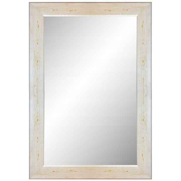 Zrcadlo zavěšené v rámu 120x60 bílé s oděrkami