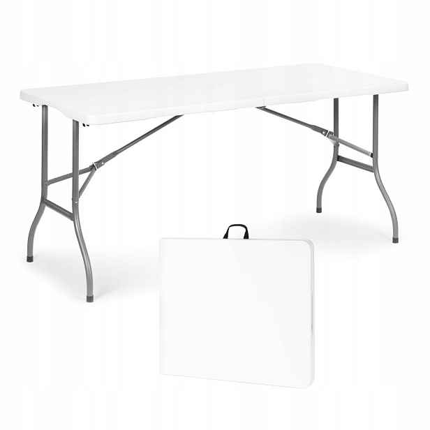 Zahradní cateringový stůl 153 x 70 cm skládací do kufru bílý MultiGarden Mu