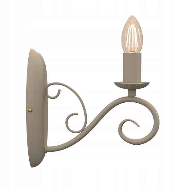 Luminex Mauro nástěnná lampa béžová rustikální svícen 1xE14 IP20 27 cm