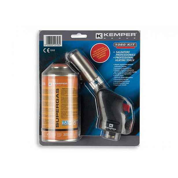 Plynová páječka Kemper 106KIT – závit kartuše 7/16" s náplní Supergas