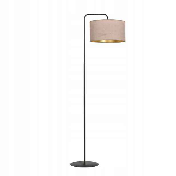 Podlahová lampa Hilde 1×E27 černá s růžovým velurovým stínítkem 150 cm