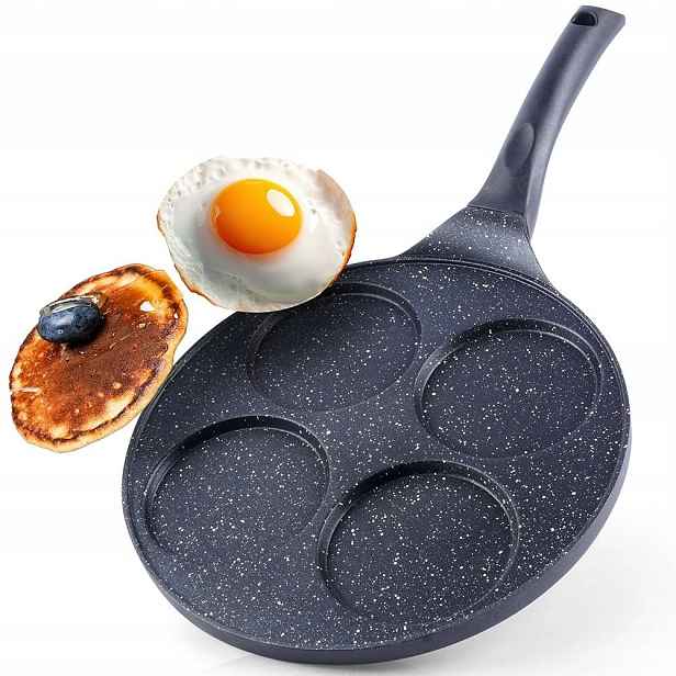 Plechová pánev na vejce 4 otvory Granitová Nepřilnavá Orion 27 cm
