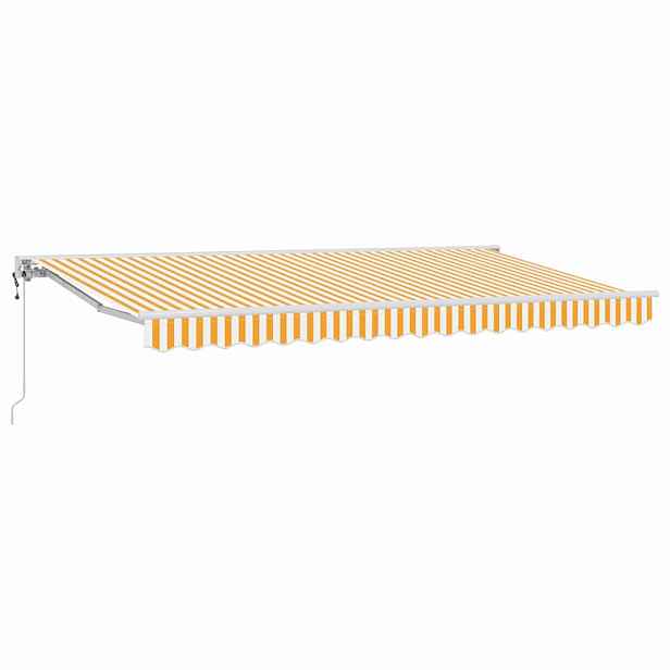 vidaXL Rám markýzy Žlutá a bílá 400 x 200 cm