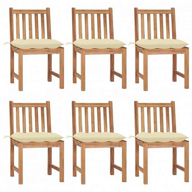 vidaXL Zahradní židle 6 ks s poduškami masivní teak