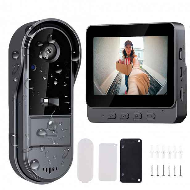 Bezdrátový Video Domofon 1080P 170° Kamera Noční Voděodolný IP65