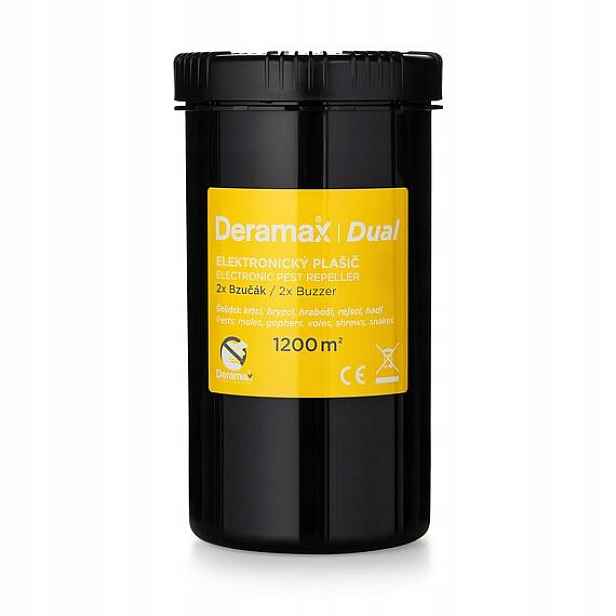 Deramax Dual vibrační elektronický plašič, (krtci,hraboši,hadi), kruh 40m,