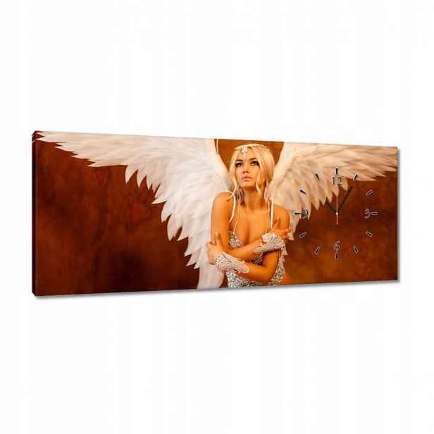 Nástěnné hodiny 100x40 Anděl blond vlasy
