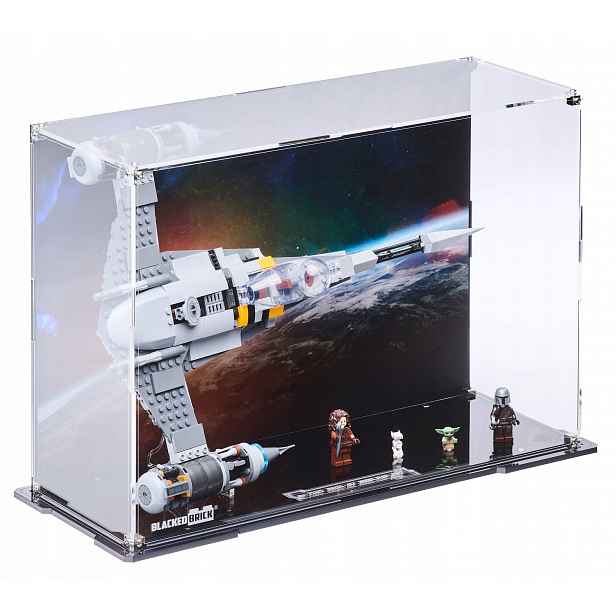 Vitrína s pozadím Blacked Brick pro Lego Star Wars 75325 Stíhačka N-1