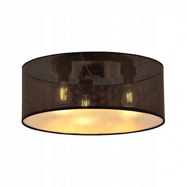 Závěsná lampa Aston 3-bodová černo-zlatá, stínidlo 50 cm