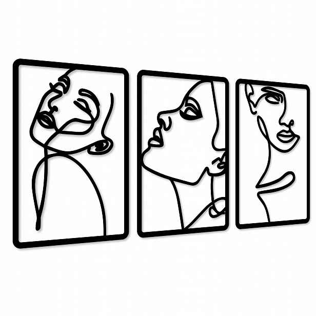 Moderní Prolamované Obrazy Na Zeď, Nástěnné Dekorace, Triptych, Černá A Bílá Barva