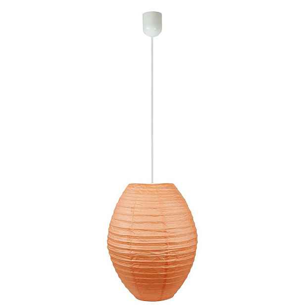 Oranžová papírová závěsná lampa úlový kokon