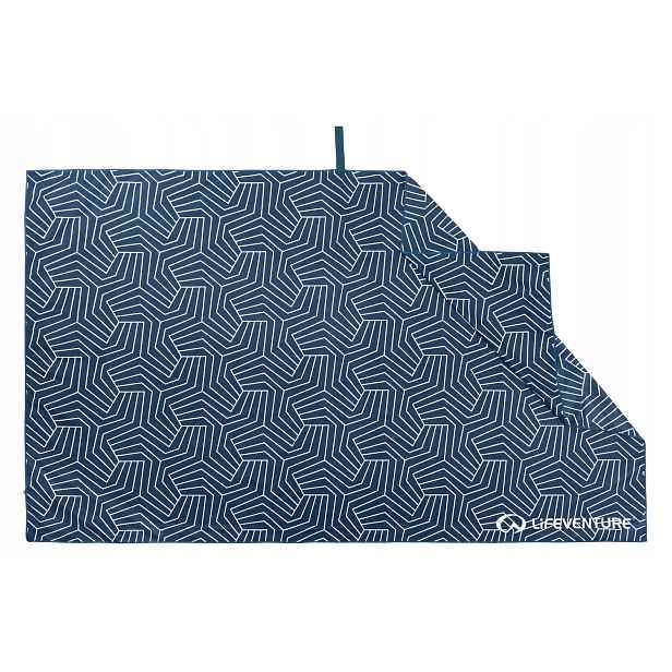 Rychleschnoucí ručník SoftFibre Rec. Lifeventure Geometric Navy 150 x 90 cm