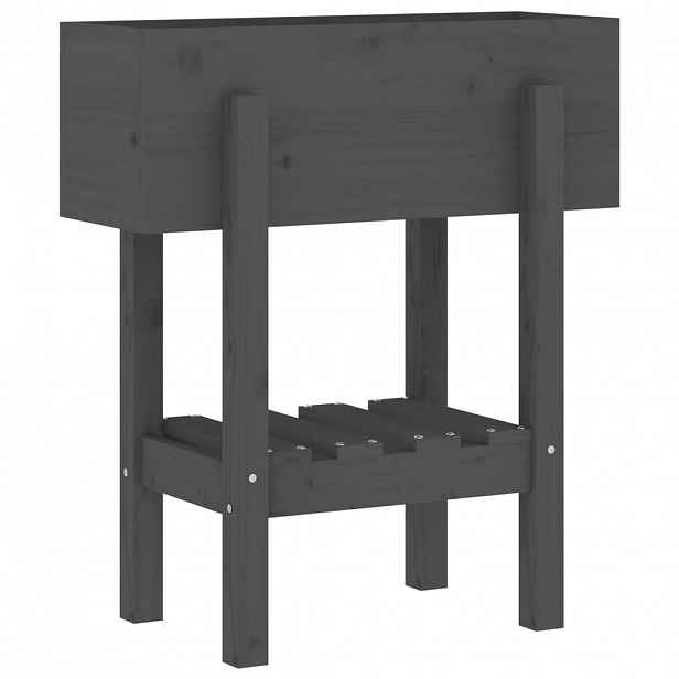 vidaXL Zahradní truhlík šedý 62 x 30 x 69 cm masivní borové dřevo