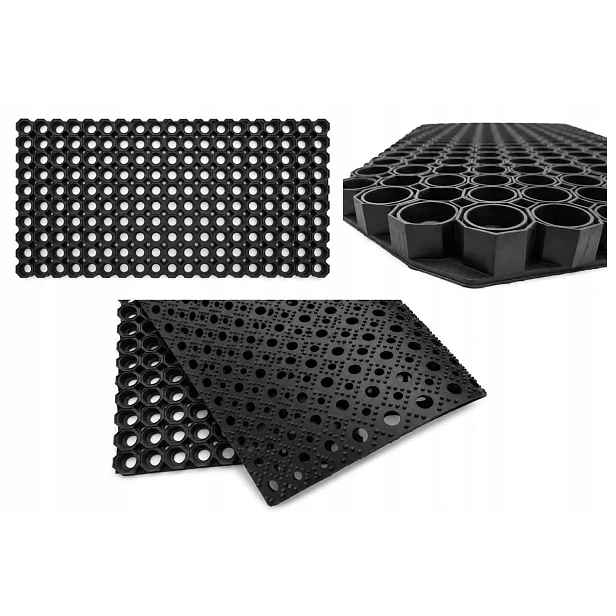 Vnější stěrač pod dveře gumový, prolamovaný medová plástev 150 x 100