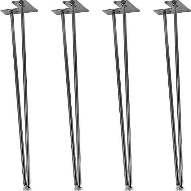 86317 STILISTA Nábytková noha ze 2 tyček, 60 cm, stříbrná