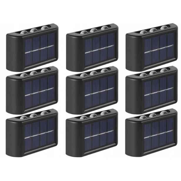 9 x Solární nástěnné svítidlo Terasové Led Snímač Den/Noc