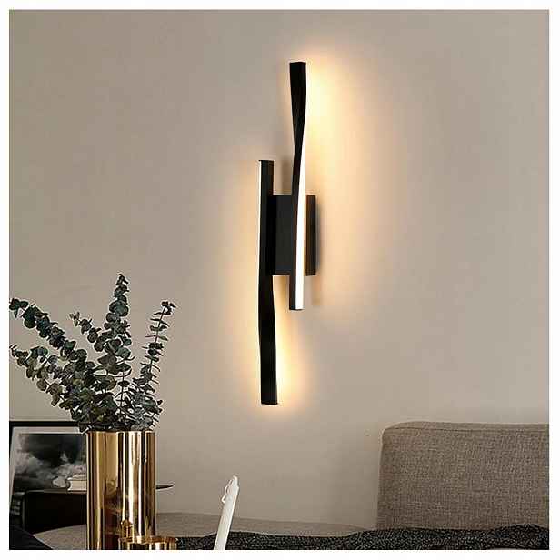 Led Nástěnná Lampa Černá 3000K Moderní Do Obývacího Pokoje, Moderní, 50 CM