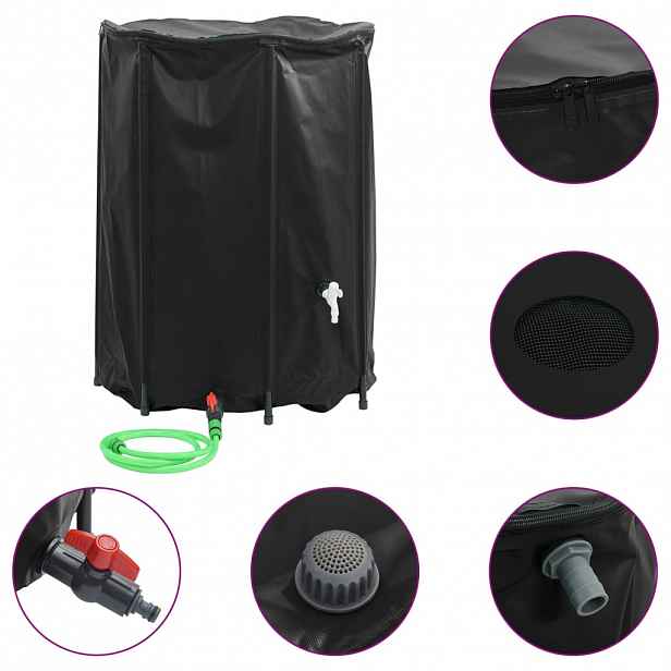 vidaXL Nádrž na vodu s kohoutkem skládací 1 350 l PVC