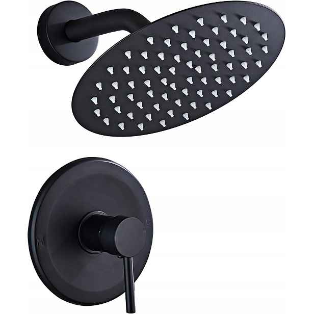 Sprchový set pod omítku Sanitemodar termostatická černá 25x25 cm