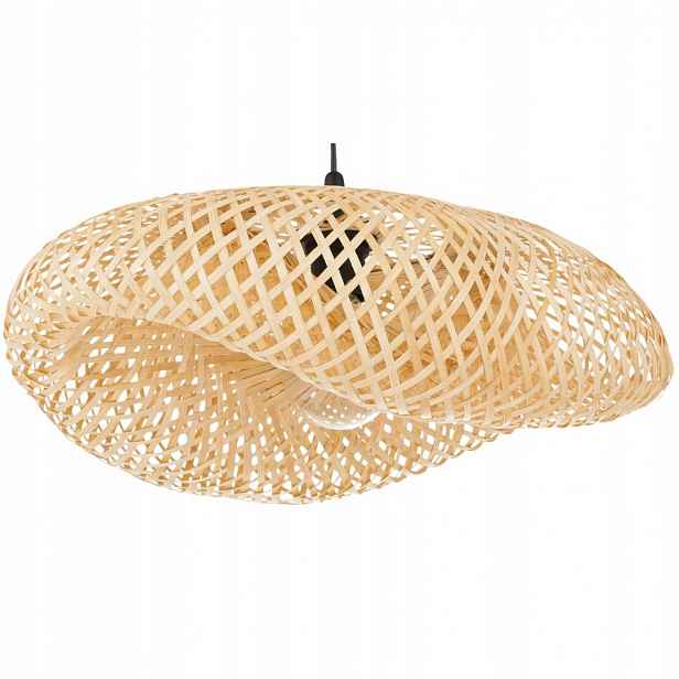 Závěsná lampa Boho bambusová pletenina Nusa 60 cm