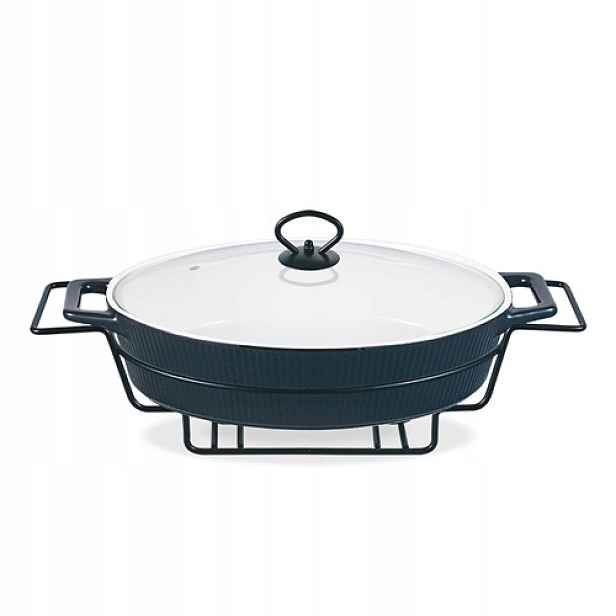 Černý oválný ohřívač pokrmů 32,5 cm, 1,5 l Maestro MR-11360-74