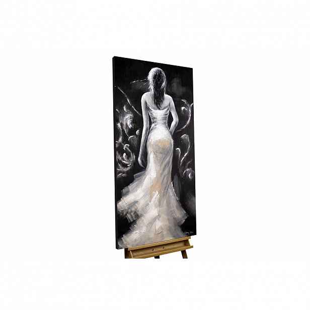 KUNSTLOFT RUČNĚ MALOVANÝ AKRYLOVÝ OBRAZ ČERNÝ, 60/120 CM